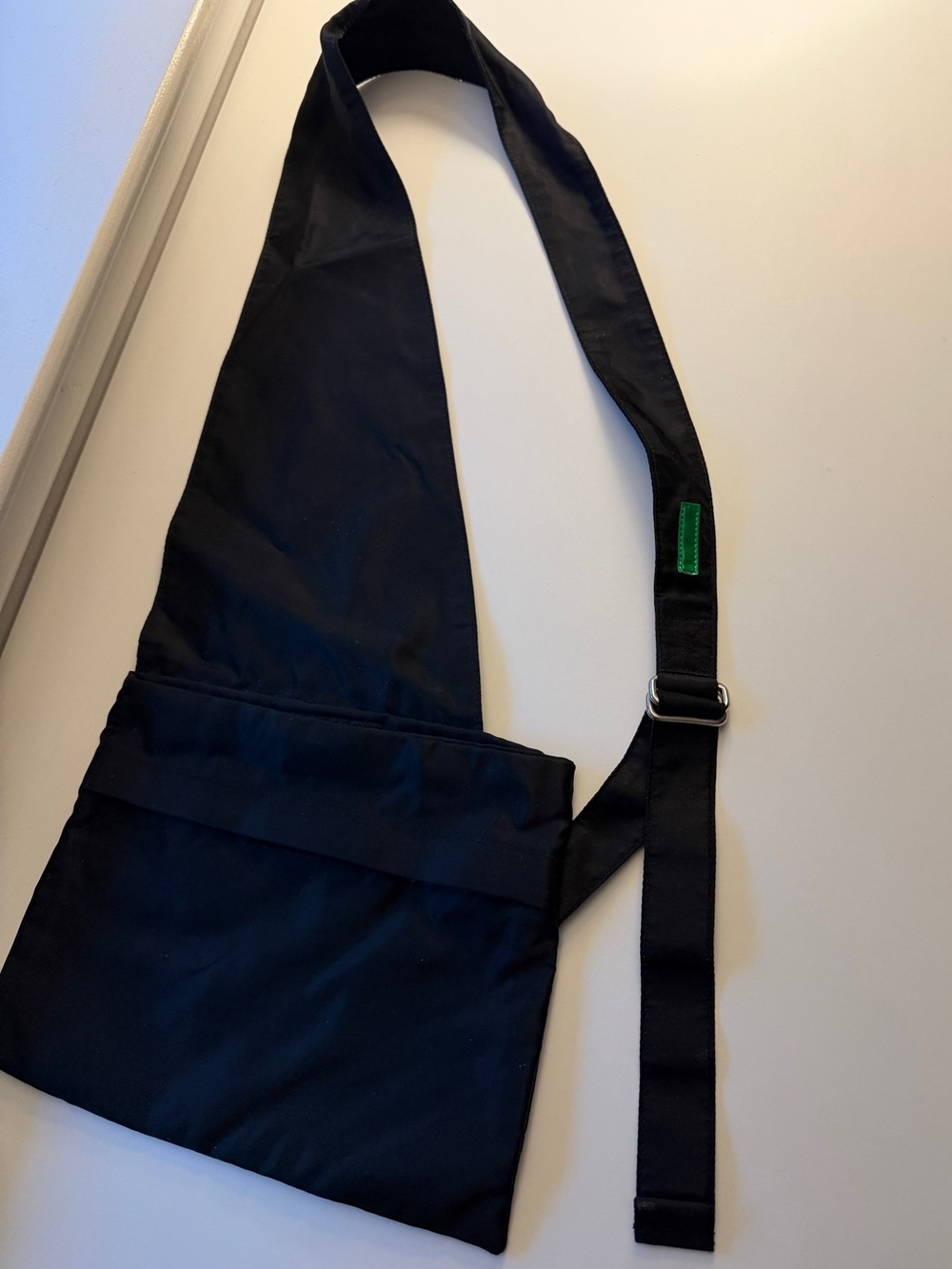 Black Crossbody Sling Bag, travel bag.- Minimal Shoulder Bag- Benetton